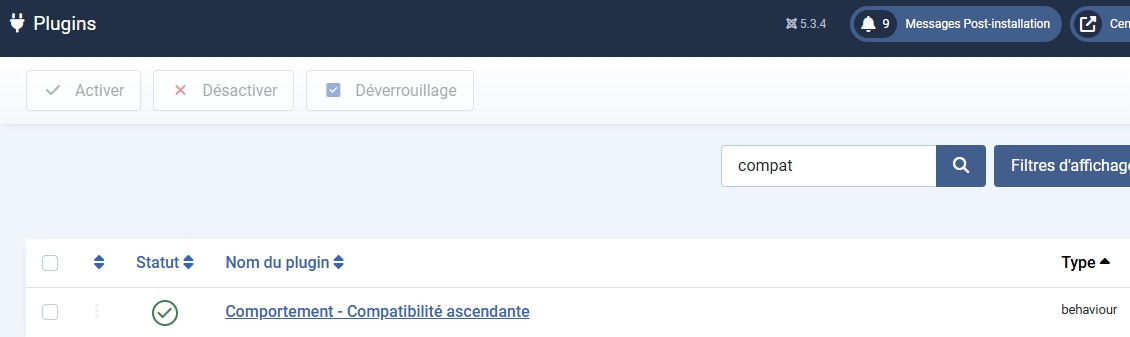 plugin compatibilite ascendante